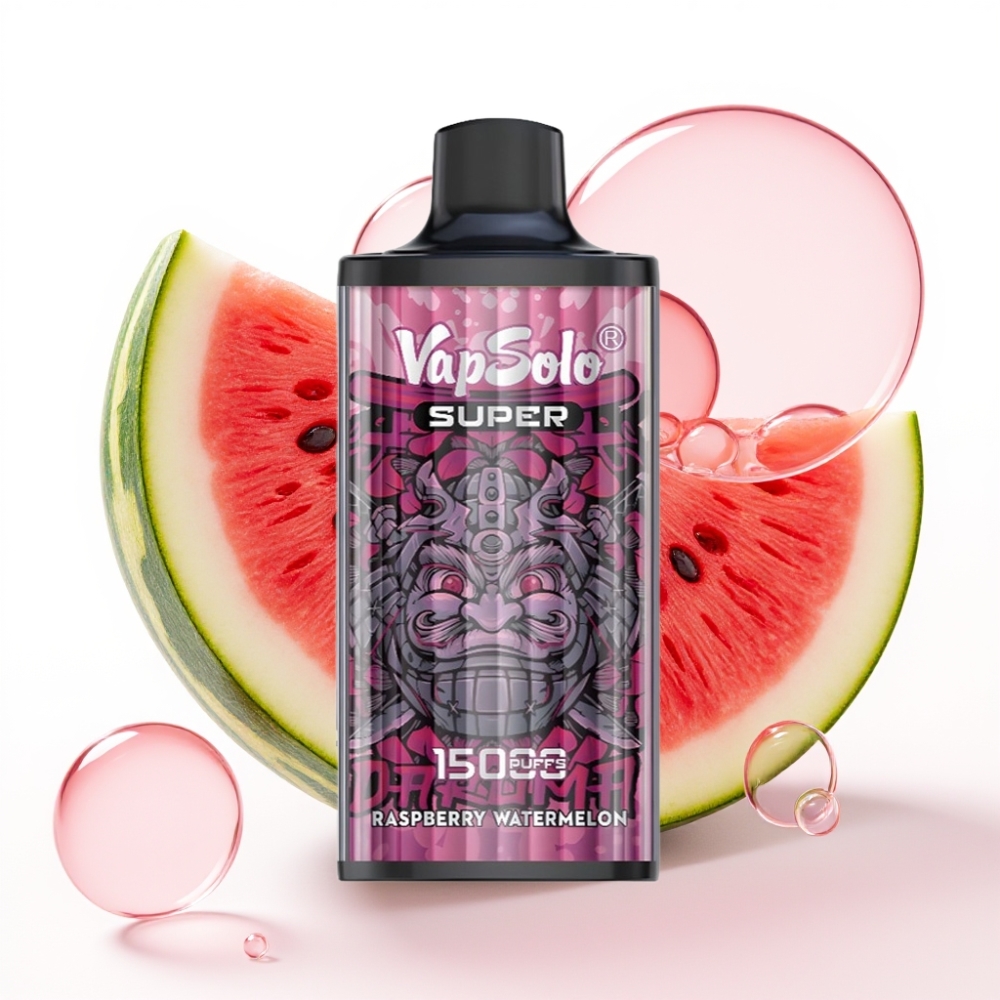 Vapsolo Super 15000 Puffs Disposable Vape Framboesa Melancia 40ml 850mAh Type-C