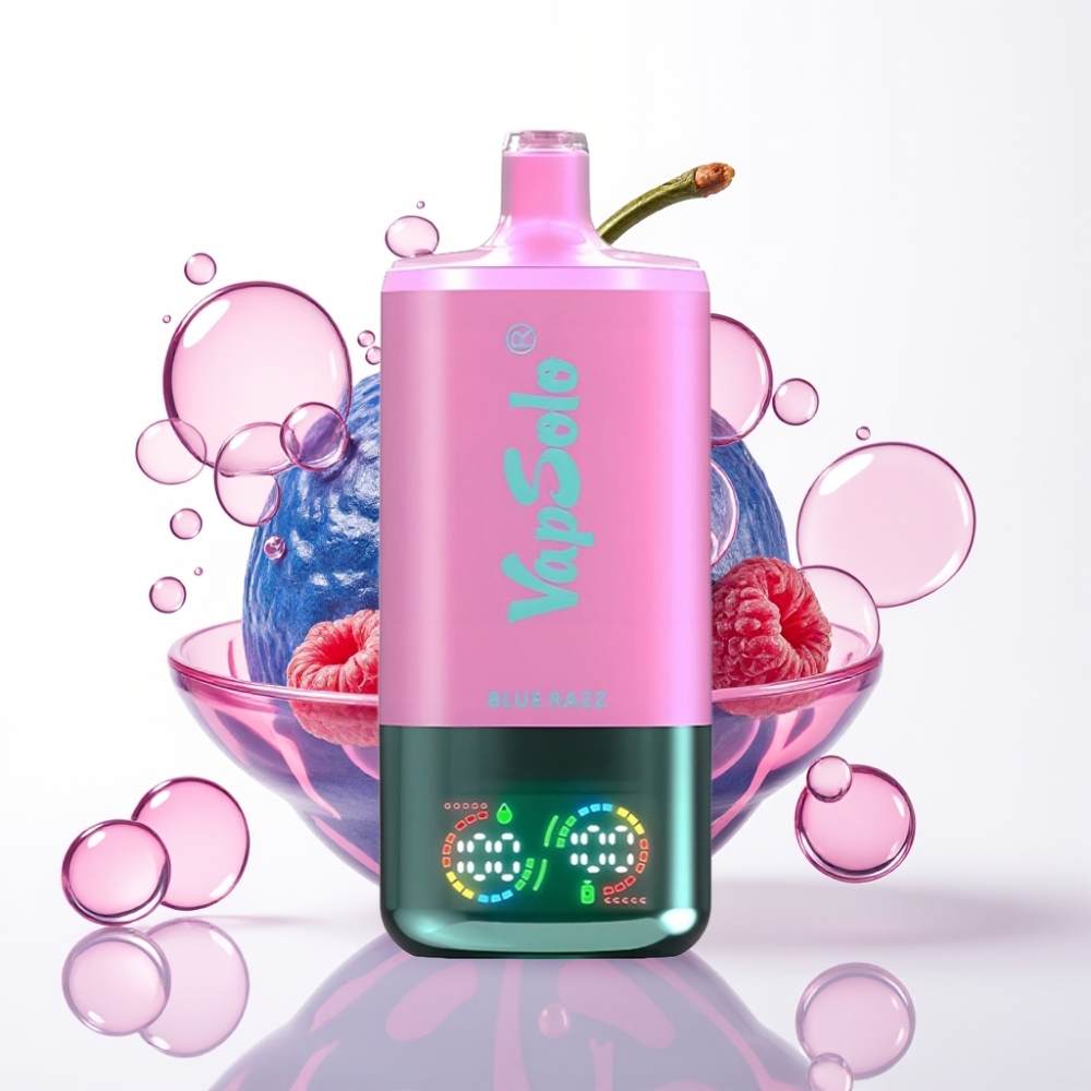 VapSolo Triple 30000 Puffs Disposable Vape 40ml Blue Razz 20mg/50mg Type-C
