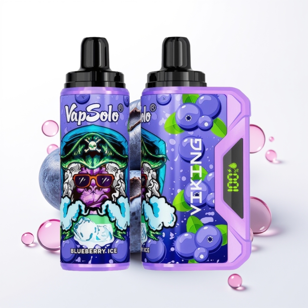 VapSolo VIKING 12000 Puffs Disposable Vape Mirtilo 22ml 20/50mg Tipo-C LED
