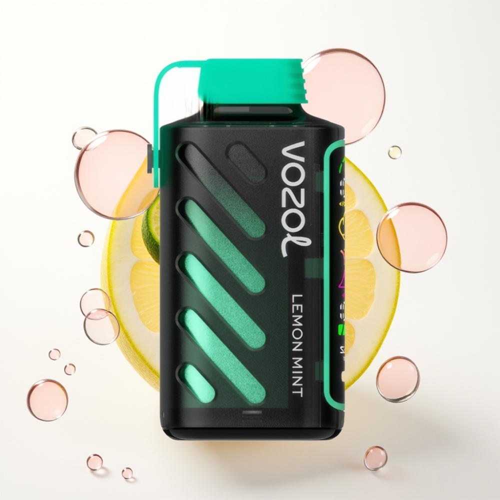 VOZOL Gear Power 20000 Puffs Display Tela Cheia Sabor Limão Hortelã Tecnologia S.i.L.C. Tech