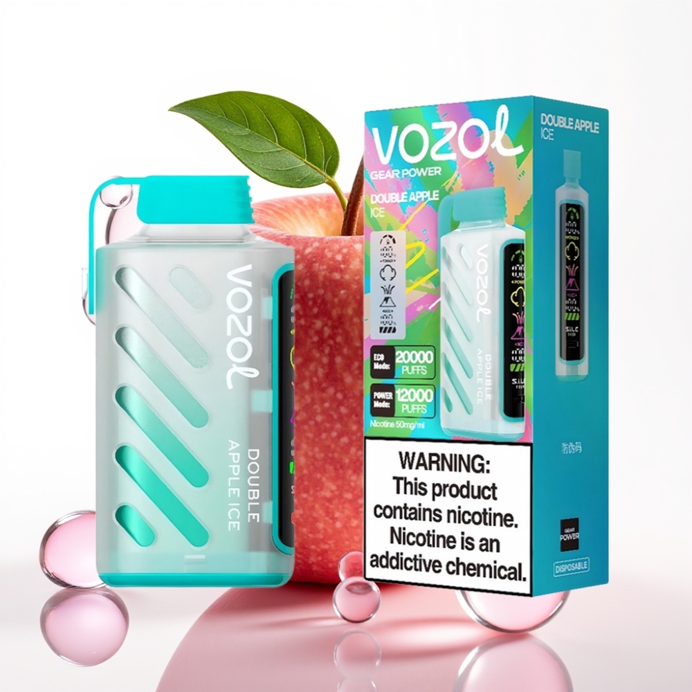 VOZOL Gear Power 20000 Puffs Double Maçã Ice S.i.L.C. Tech Dual Mesh Coil 20mL 5%
