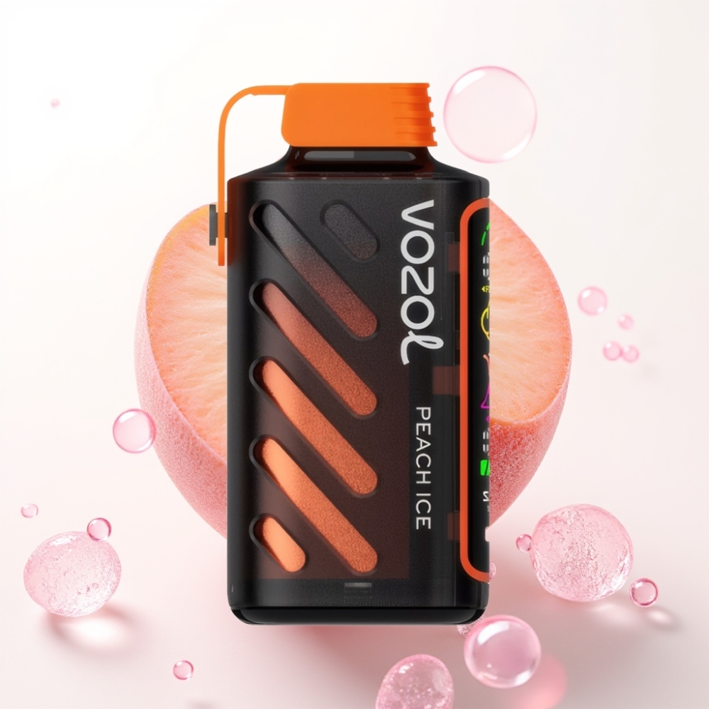 VOZOL Gear Power 20000 Puffs Pêssego Gelado Tela Inteira Dual Mesh Coil 20mL 5%