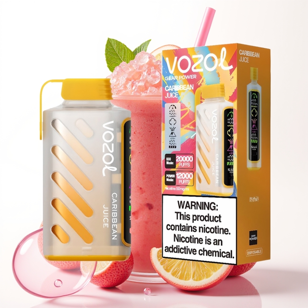 VOZOL Gear Power 20000 Puffs S.i.L.C. Tech Dual Mesh Coil 20mL 5% Suco Caribenho