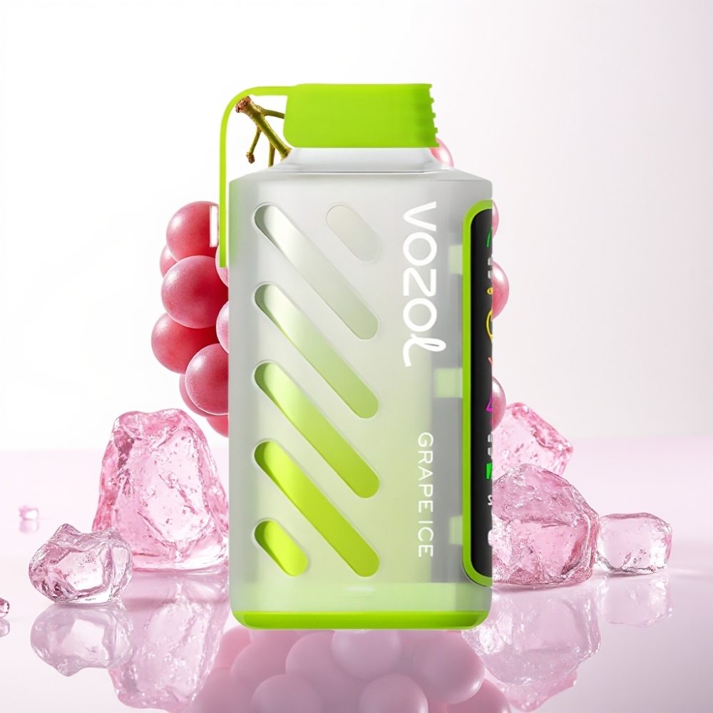 VOZOL Gear Power 20000 Puffs S.i.L.C. Tech Dual Mesh Coil Display Tela Cheia 20mL 5% Gelado Uva
