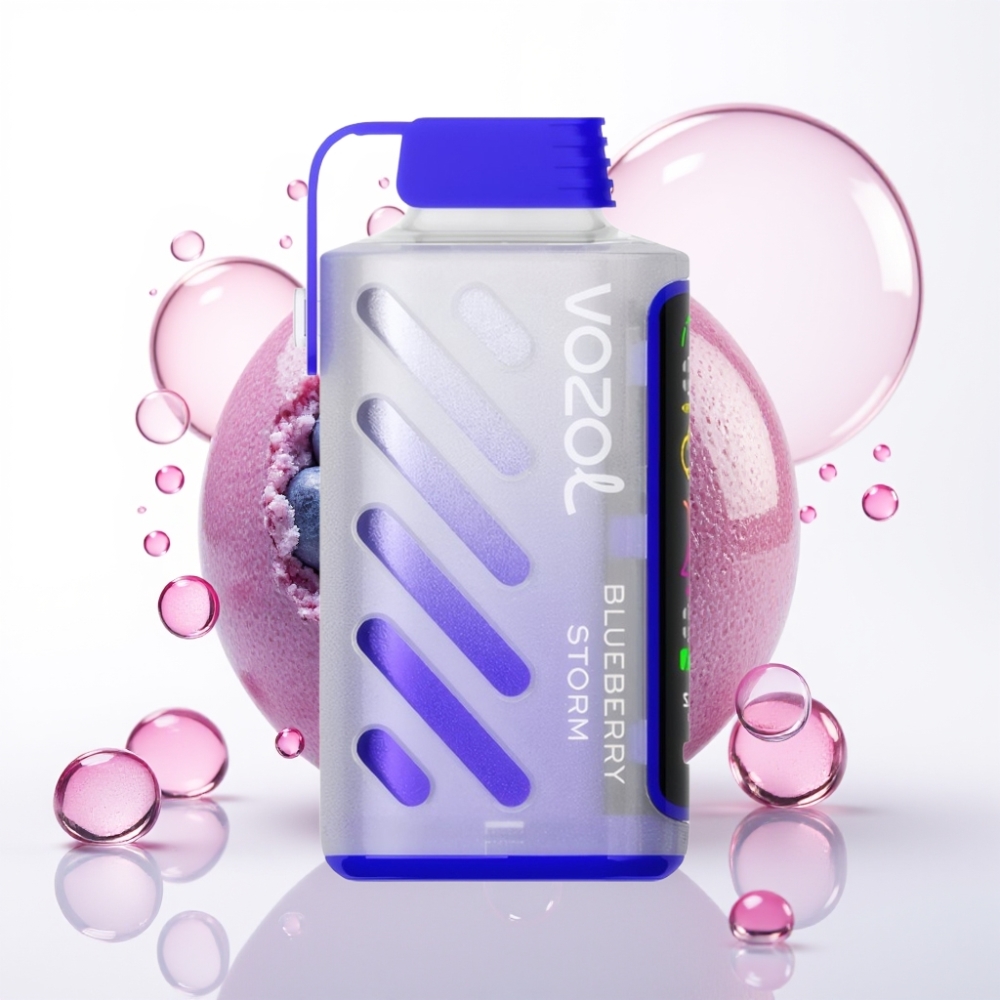 VOZOL Gear Power 20000 Puffs S.i.L.C. Tech Dual Mesh Coil Tela Cheia Tempestade de Mirtilo 20mL 5%