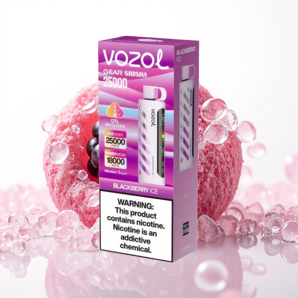 VOZOL Gear Shisha 25000 Puffs Dual Mesh S.i.L.C Tech 1000mAh 5mg/ml Mirtilo Gelo