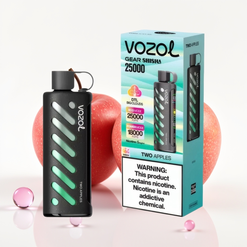 VOZOL Gear Shisha 25000 Puffs S.i.L.C Tech Dual Mesh 1000mAh 5mg/ml Duas Maçãs