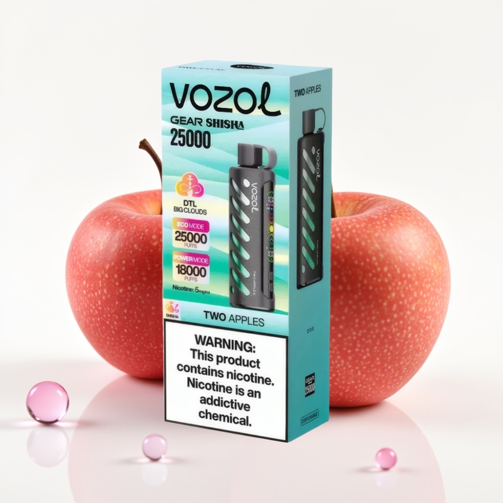 VOZOL Gear Shisha 25000 Puffs S.i.L.C Tech Dual Mesh 1000mAh 5mg/ml Duas Maçãs