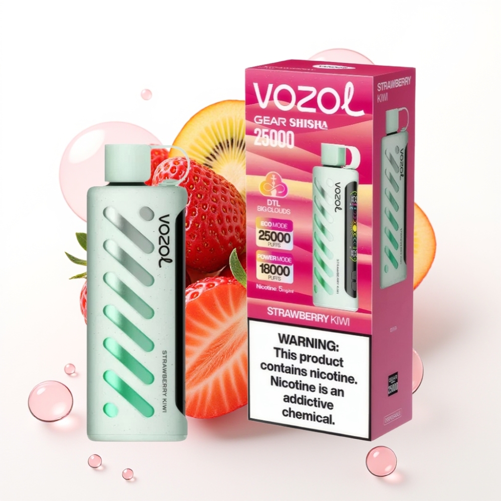 VOZOL Gear Shisha 25000 Puffs S.i.L.C Tech Dual Mesh Morango Kiwi 5mg/ml