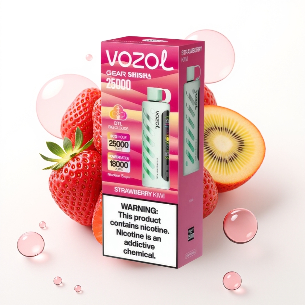 VOZOL Gear Shisha 25000 Puffs S.i.L.C Tech Dual Mesh Morango Kiwi 5mg/ml