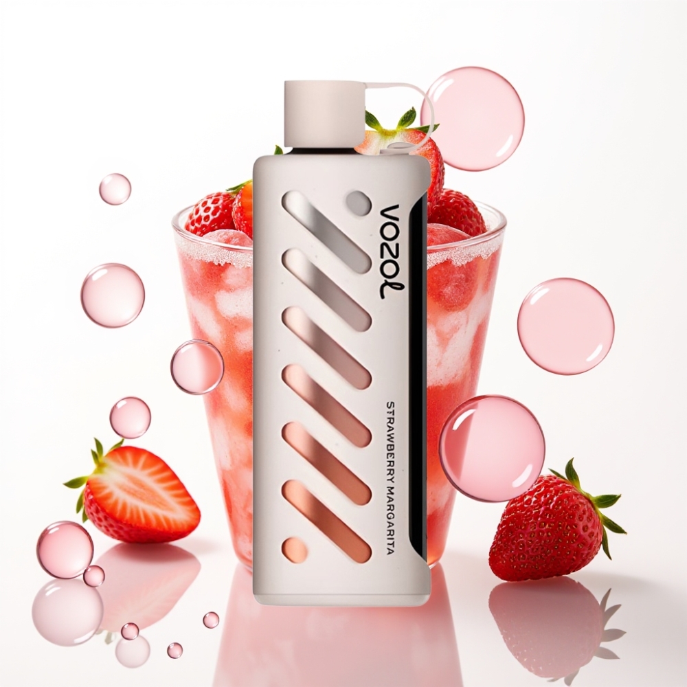 VOZOL Gear Shisha 25000 Puffs Sabor Margarita de Morango, 5mg/ml, 1000mAh, Dual Mesh
