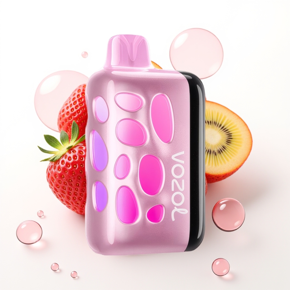 VOZOL RAVE 40000 Vape Descartável Morango Kiwi com Design Brilhante 270°, Modo Festa, 1000mAh