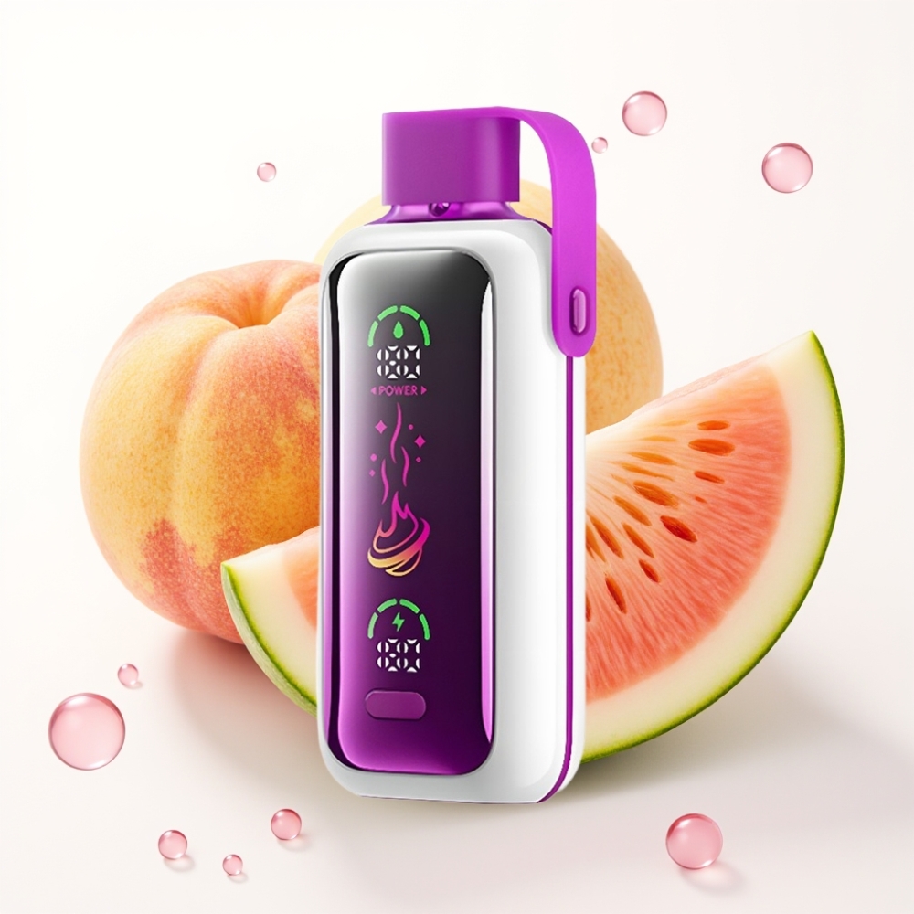 VOZOL Star 20000 Puffs Tela HD 2.2" Dual Mesh Bateria 650mAh Pêssego Manga Melancia