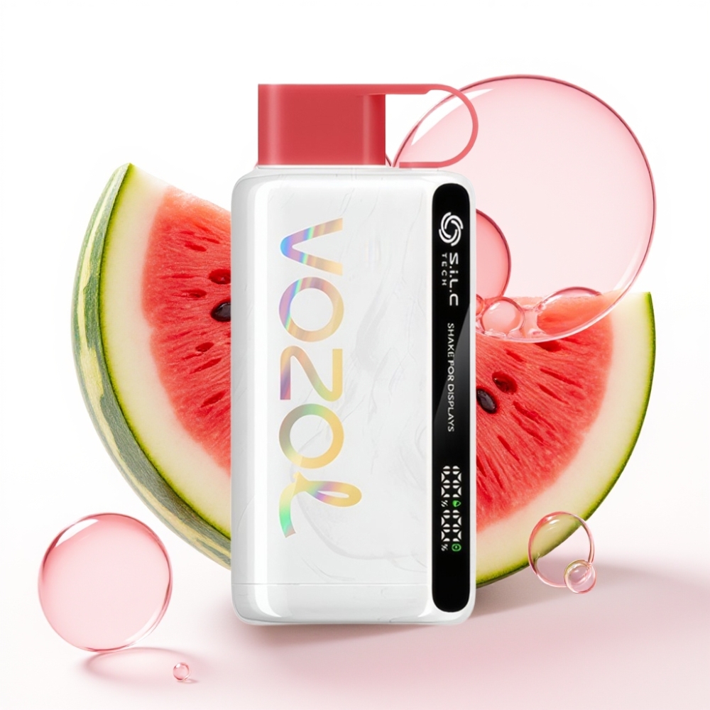VOZOL STAR 9000/12000 Disposable Vape Framboesa Melancia, 650mAh, 0/20/50mg/ml, Recarga 30% Mais Rápida, Até 9000/1200 Puffs