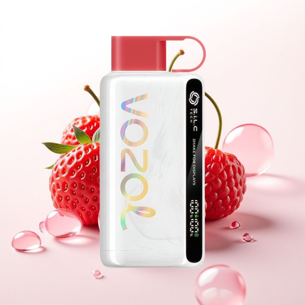 VOZOL STAR 9000/12000 Disposable Vape Morango Framboesa Cereja - S.i.L.C TECH, Reciclado, 650mAh, Carga Rápida