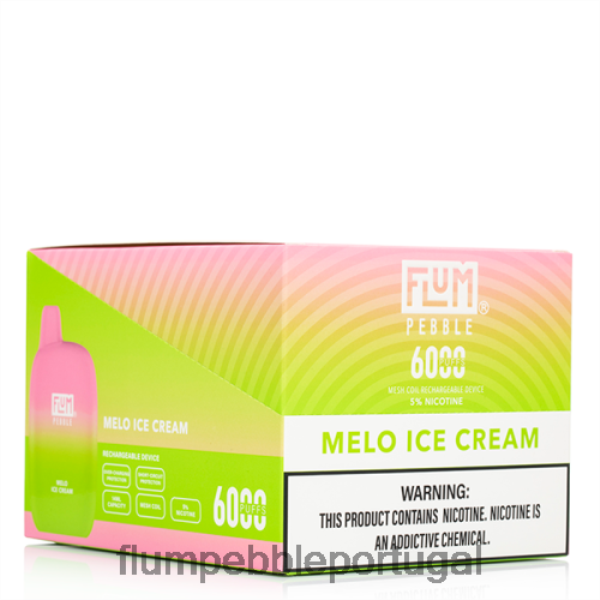 FLUM PEBBLE Flavors - FLUM PEBBLES 6.000 baforadas 10 pacotes H682F056 sorvete de melo